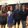 Pictured are essay winners from the 8th grade fair(left to right): 3rd place winner Allison Winkler, Macon Middle School; 1st place winner Alexis Jacobus , Tri-County; 2nd place winner Dalton Vansickle, Macon Middle School; Sue Goulder, Assistant Director Macon County Economic Development. Photo submitted
