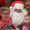 Wilson and Ian Dwiggins with Santa